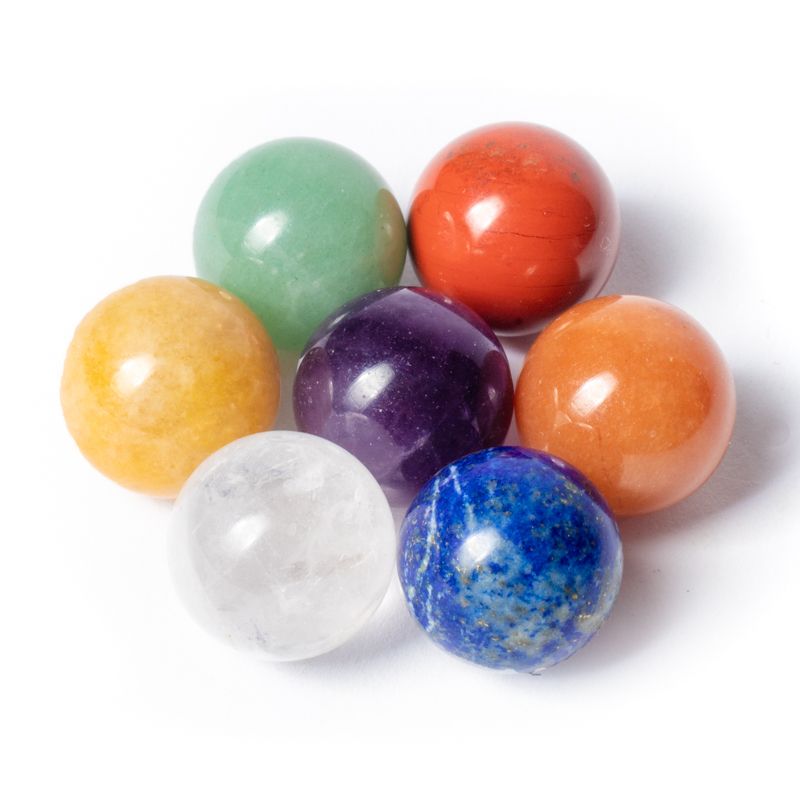 Feng Shui 7 Chakra Gemstone Spheres -- 2 Cm - 3