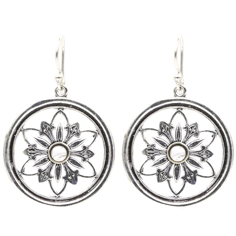 Earrings Flower With Moonstone