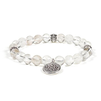 Mala/Bracelet Rock Crystal Elastic Lotus