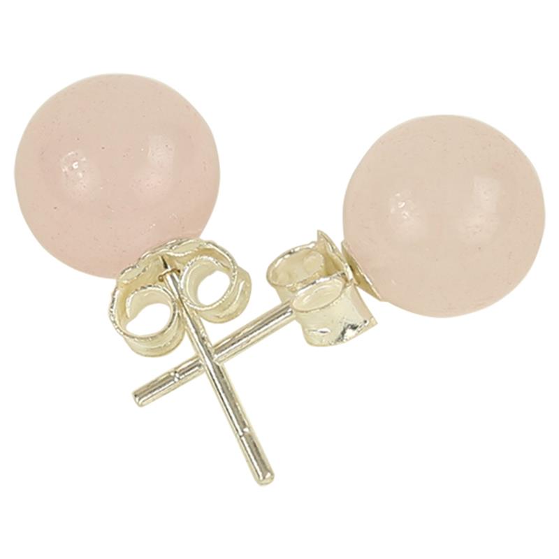 Rose Quartz Ear-Studs 925 Silver