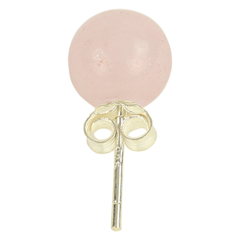 Rose Quartz Ear-Studs 925 Silver - 2
