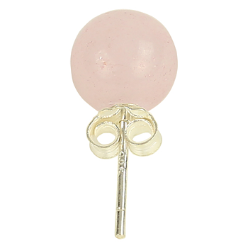 Rose Quartz Ear-Studs 925 Silver