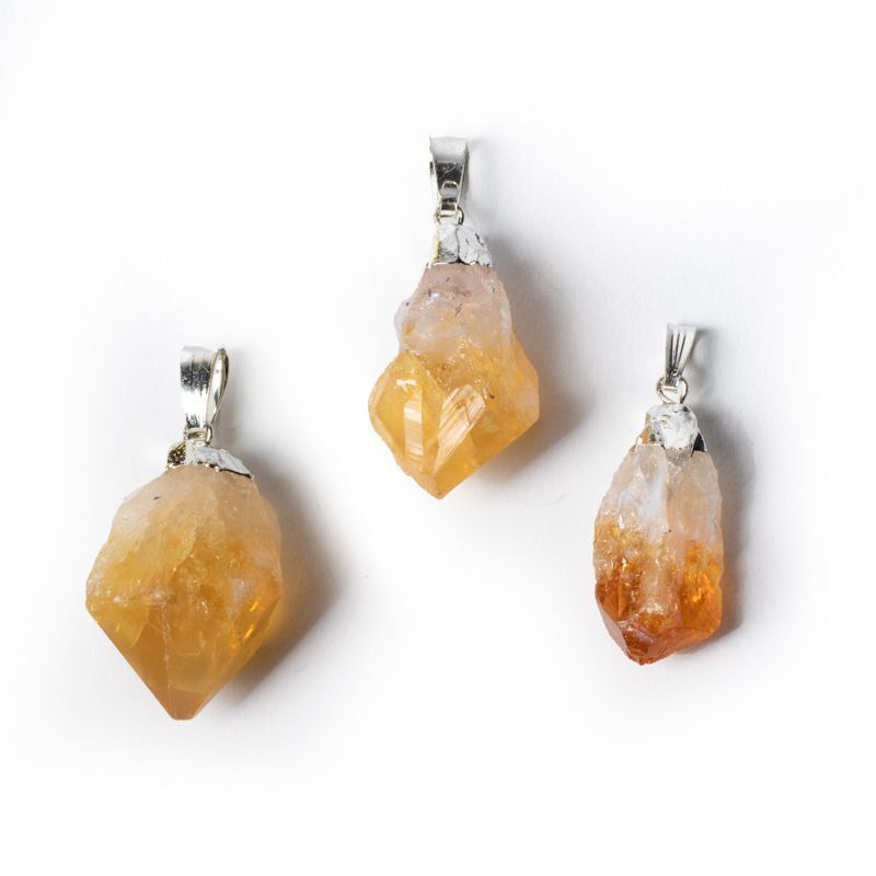 Citrine Point Gemstone Pendan -- ±3Cm 3 Pc.