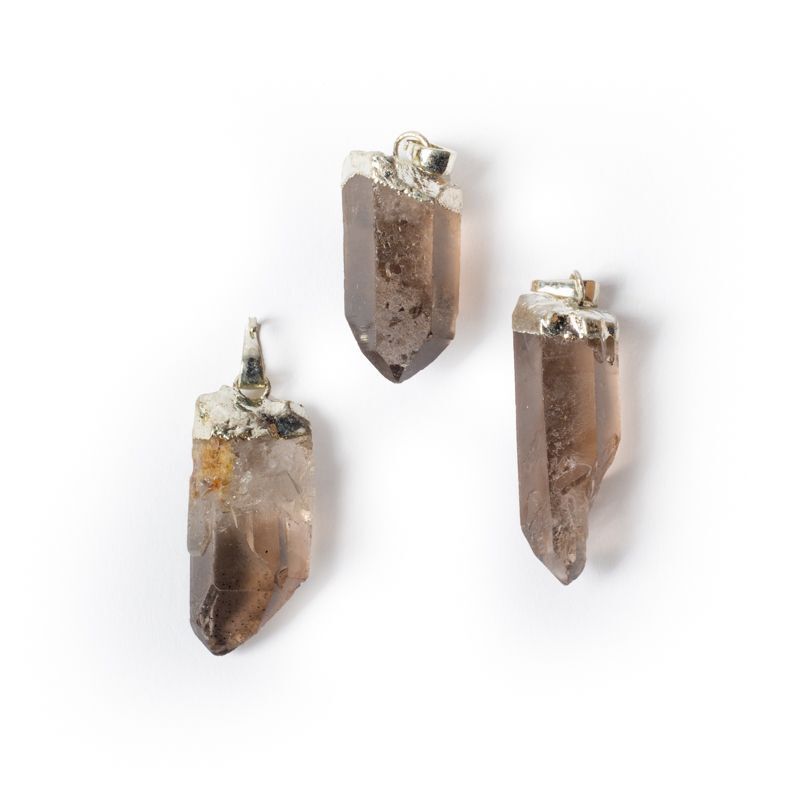 Smokey Quartz Point Gemstone Pendant -- ±3Cm 3 Pc.