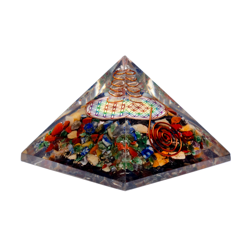 Livets blomma Chakra pyramid med kristall spets - 2