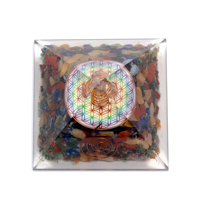 Livets blomma Chakra pyramid med kristall spets - 3