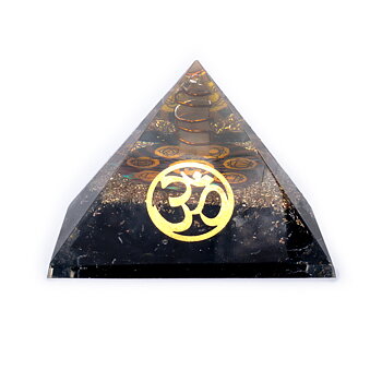 Orgonite Chakra Pyramid Svart Tourmaline Med Ohm