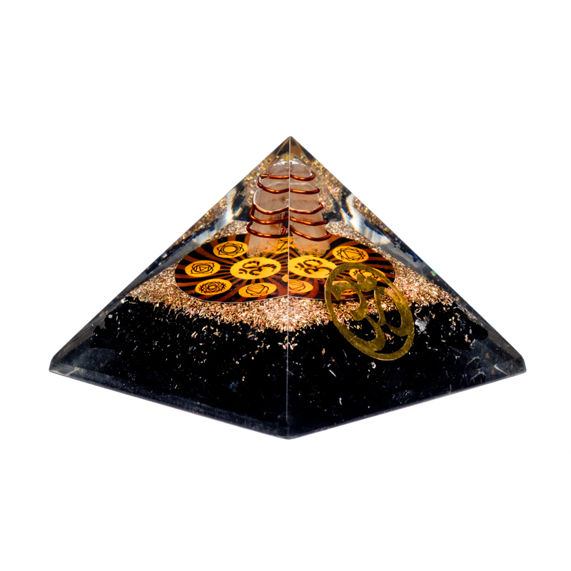 Orgonite Chakra Pyramid Svart Tourmaline Med Ohm - 2