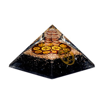 Orgonite Chakra Pyramid Svart Tourmaline Med Ohm