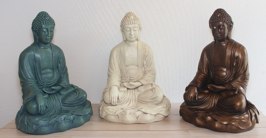 Vacker Och Stor Buddha - Antik Vit - 3