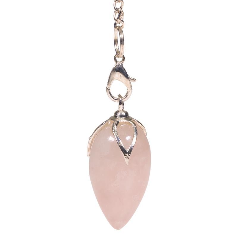 Lotus Pendulum Rosenkvarts spetsig -- 2.5-3 Cm