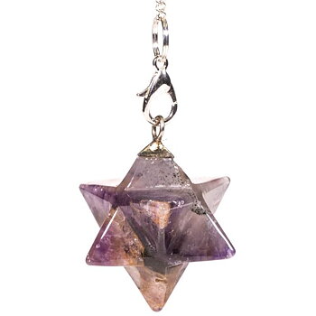 Ametist Merkaba pendel oktogon - 3 Cm