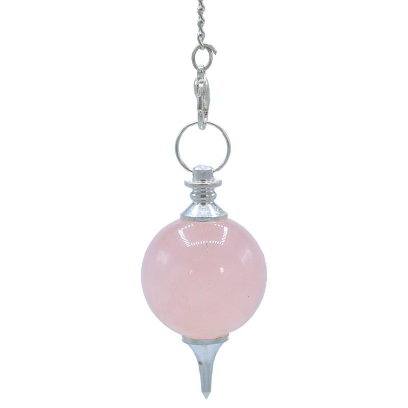 Pendel, Rosenkvarts och Chakra kedja - 24 G; 4.5 Cm
