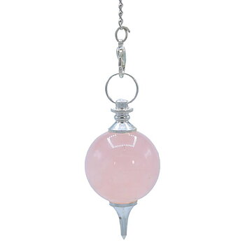 Pendel, Rosenkvarts och Chakra kedja - 24 G; 4.5 Cm