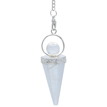 Pendel Gudinna Rock-Crystal spetsig spets och sfär -- 5 Cm