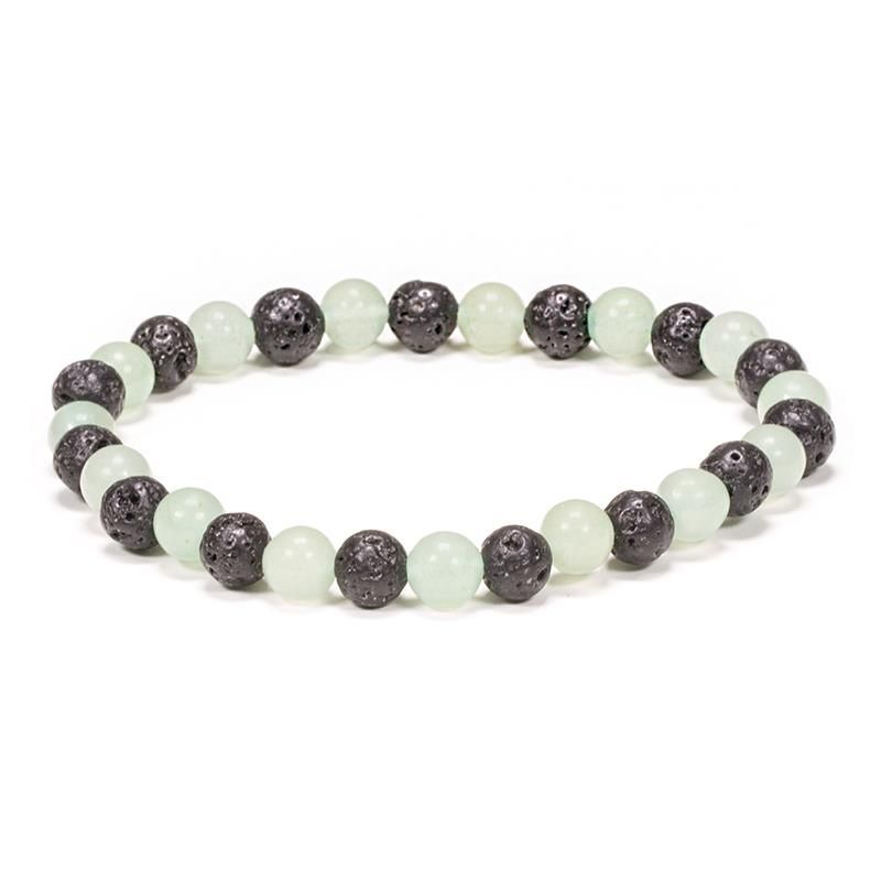 Bracelet Lava/Aventurine -- 19 Cm