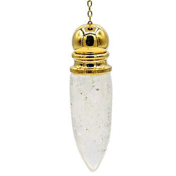 Pendel mässingspläterad + Bergkristallkammare -- 20 G; 5.3 Cm
