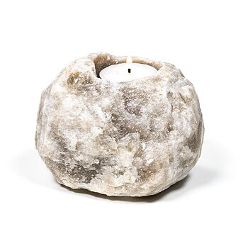 Crystal Salt Tea Light Holder Grey -- 600-1000 G