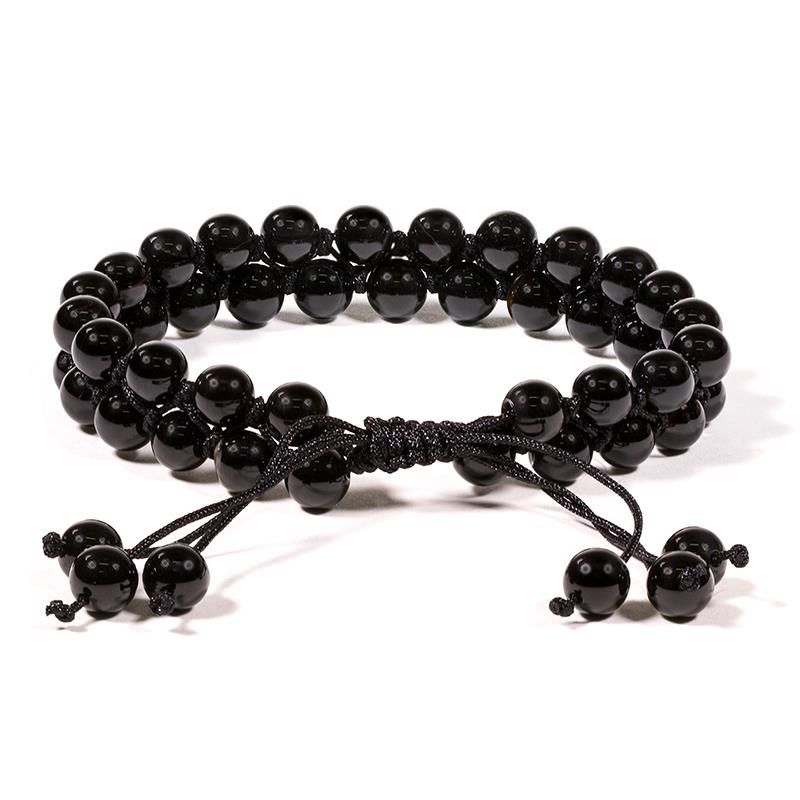Bracelet Black Agate -- 0.6 Cm