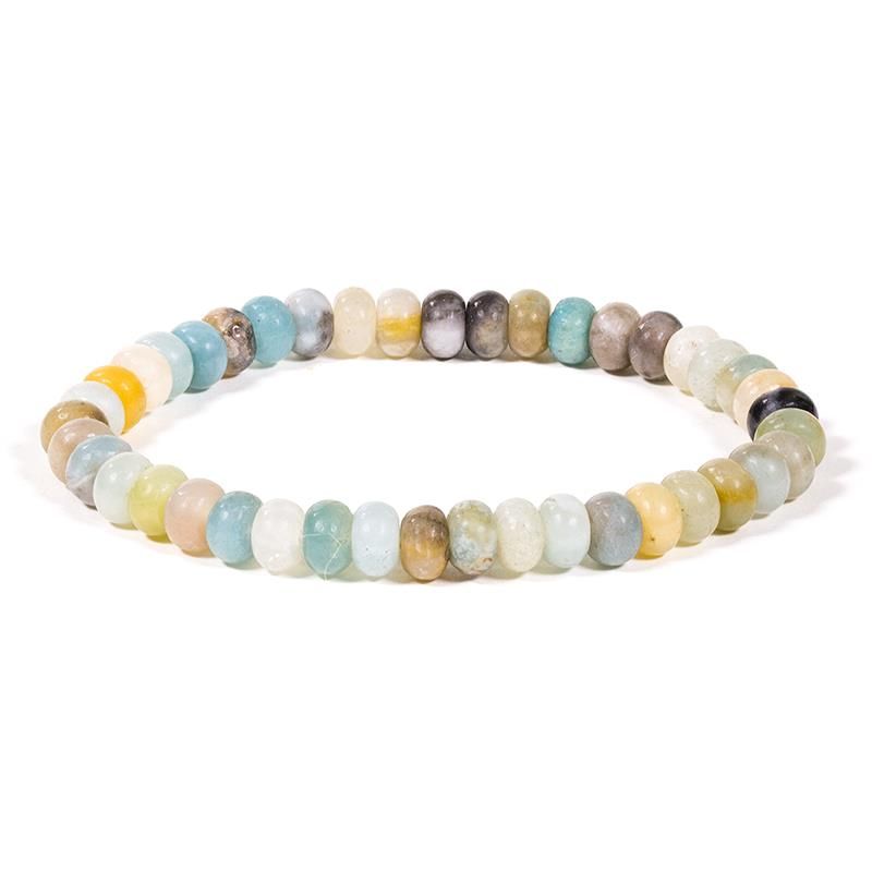 Bracelet Amazonite Oval Beads Elastic -- 0.6 Cm