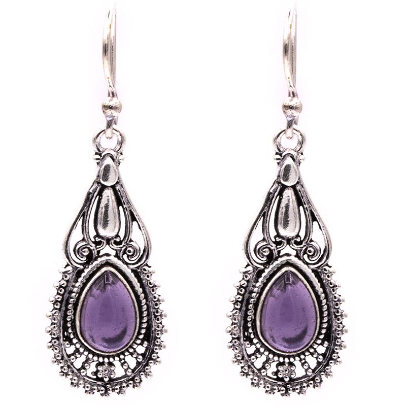Earrings Bohemian With Amethyst