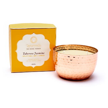 Vata Tuberose Jasmine 2 Wick Scented Candle In Jar