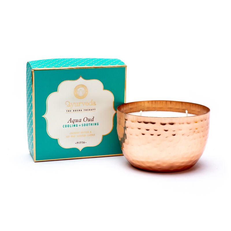 Pitta Aqua Oud 2 Wick Scented Candle In Jar - 2