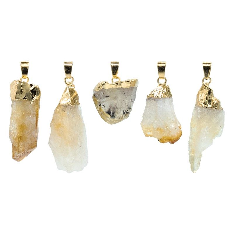 Pendant Citrine Rough -- ±2Cm  5 Stk.
