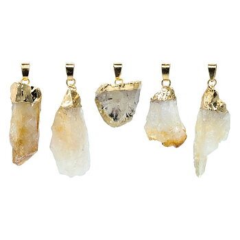 Pendant Citrine Rough -- ±2Cm  5 Stk.