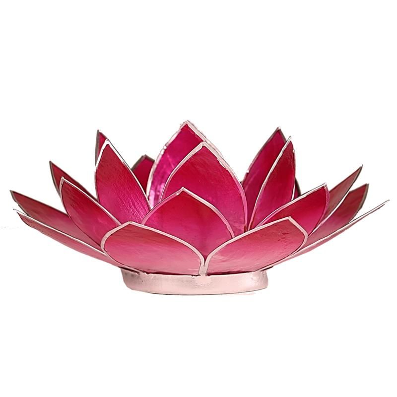 Lotus Atmospheric Light Pink Silver Trim -- 13.5 Cm