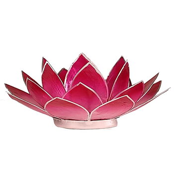 Lotus Atmospheric Light Pink Silver Trim -- 13.5 Cm