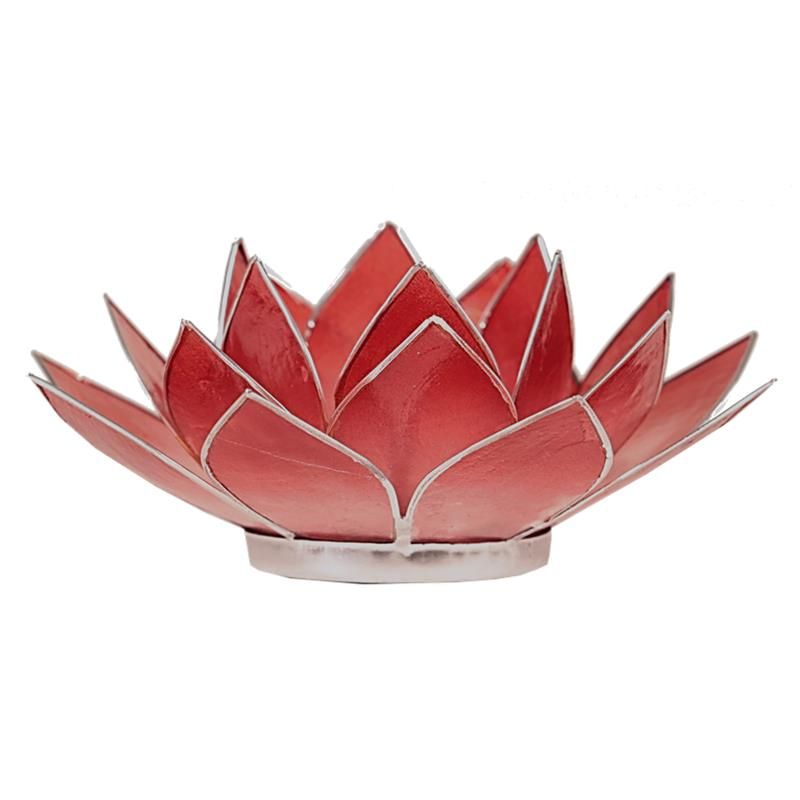 Lotus Atmospheric Light Silver Trim Pink/Red -- 13.5 Cm