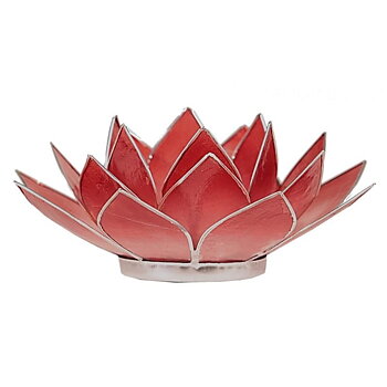 Lotus Atmospheric Light Silver Trim Pink/Red -- 13.5 Cm