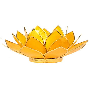 Lotus Atmospheric Light Yellow Chakra 3 Gold Trim -- 13.5 C