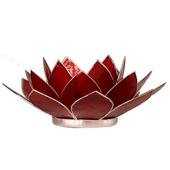 Lotus Atmospheric Light Chakra 1 Red Silver Trim -- 13.5 Cm