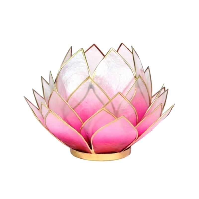 Lotus Light Pink/Light Pink Gold Trim Large -- 15X15 Cm