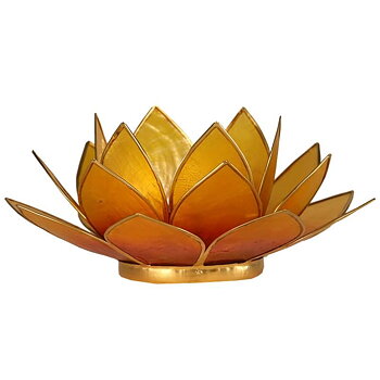 Lotus Atmospheric Light Orange-Yellow Gold Trim -- 13.5 Cm