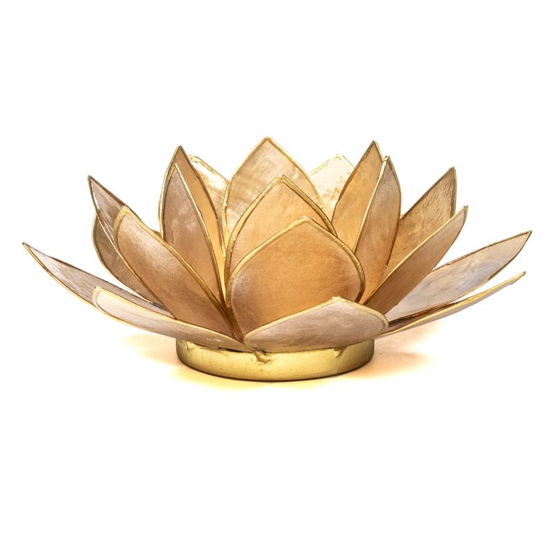 Lotus Atmospheric Light Smoked/Beige Gold Trim -- 13.5 Cm