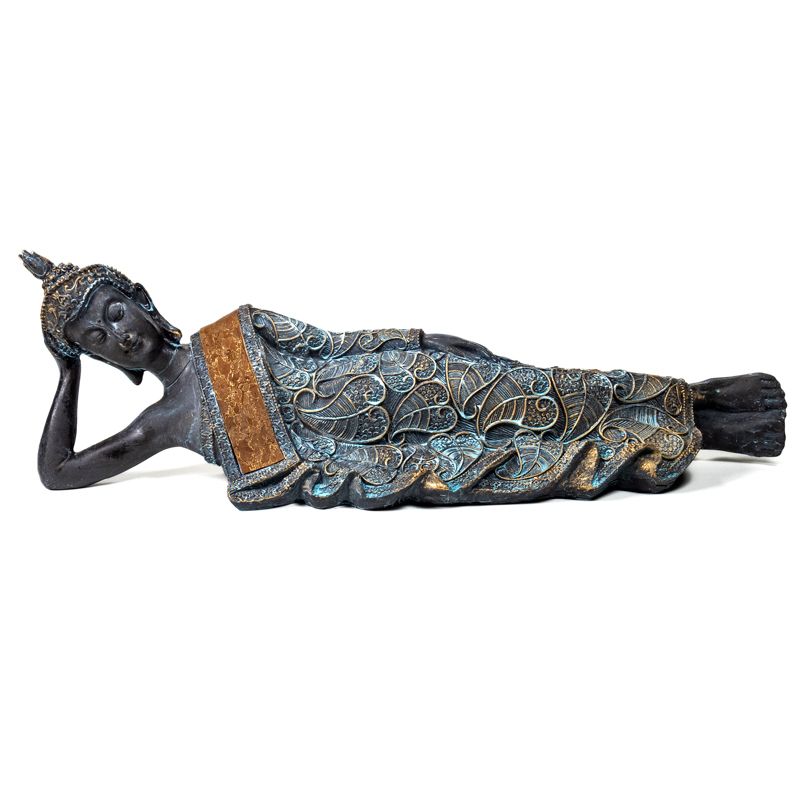 Reclining Buddha Antique Look Thailand -- 470G; 36X9X11Cm