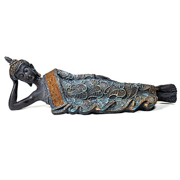 Reclining Buddha Antique Look Thailand -- 470G; 36X9X11Cm
