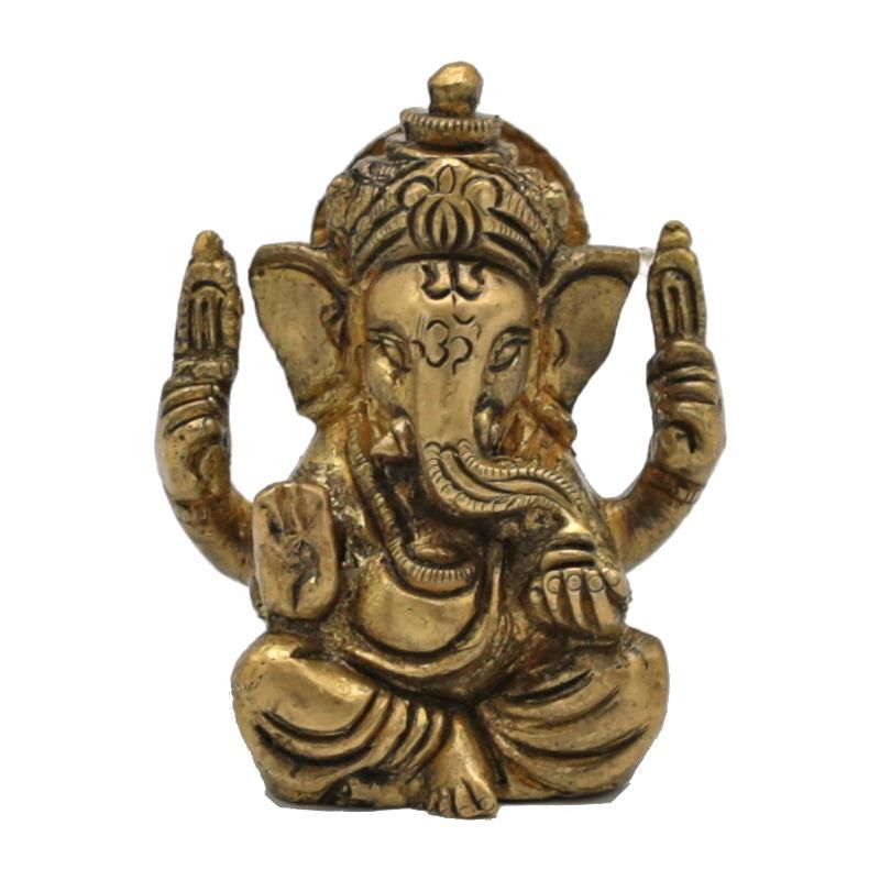 Ganesh Brass Miniature -- 120 G; 5 Cm