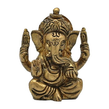 Ganesh Brass Miniature -- 120 G; 5 Cm
