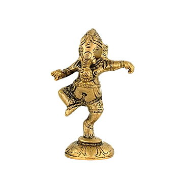 Ganesh Dancing Brass -- 150 G; 10 Cm