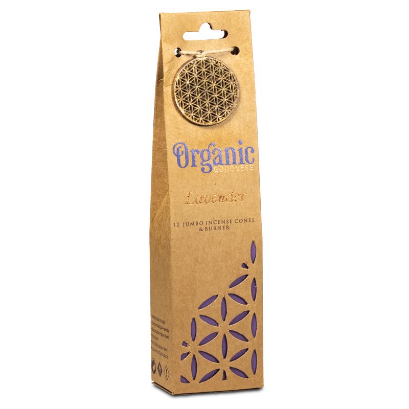 Organic Goodness Lavender Incense Cones + Burner