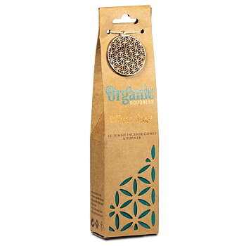 Organic Goodness White Sage Incense Cones + Burner