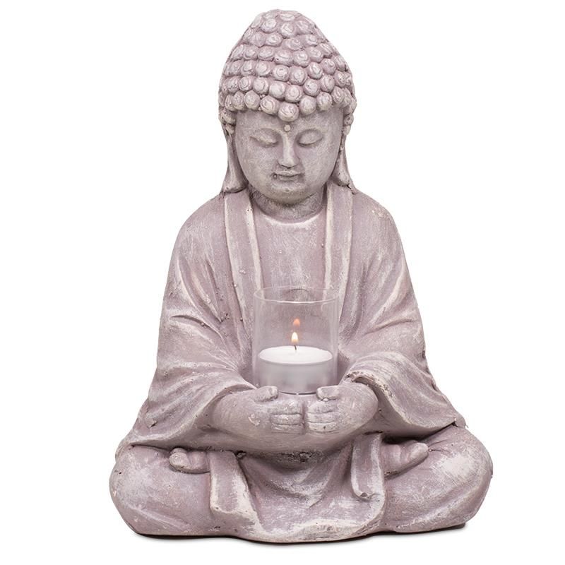 Buddha With Candle Holder -- 1020 G; 20X14X28 Cm