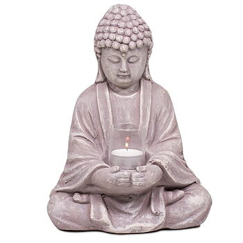 Buddha With Candle Holder -- 1020 G; 20X14X28 Cm
