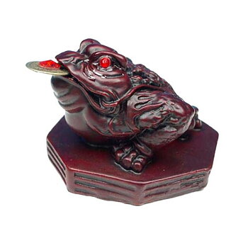 Mini Statuette Feng Shui Frog Red -- 200 G; 8 Cm