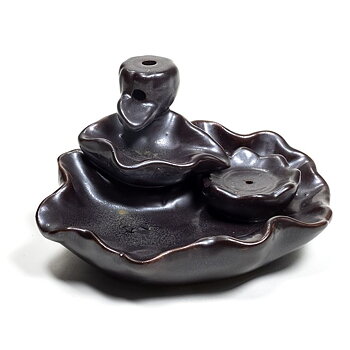 Backflow Incence Burner Lotus Pond -- 11X8X6Cm
