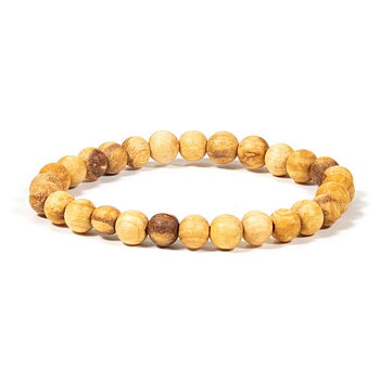 Palo Santo armband runda pärlor -- 0.6 Cm